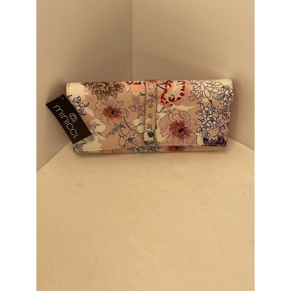 Minicci Spring Floral Flowers Pink Purple White Polyvinyl Wallet - Picture 2 of 6